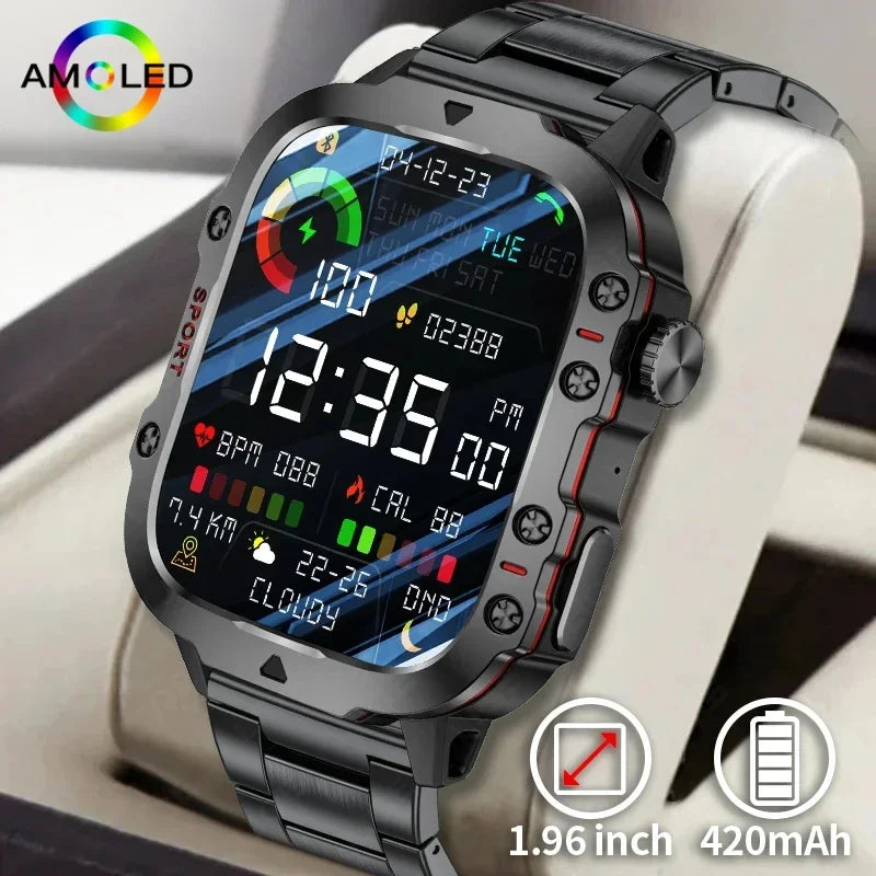 MedWatch™ Apache - New 420mAh large battery outdoor sports men's smartwatch 1.96 inches 240 * 282 multi sport mode 100