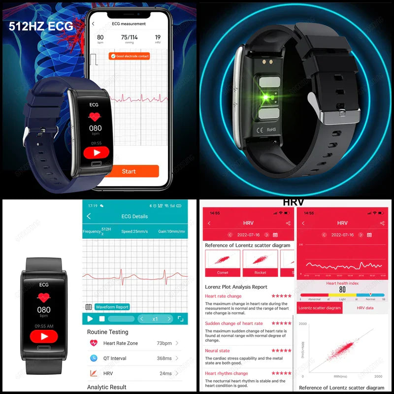 MedWatch™ Monitor Pro - Smart Watch ECG+PTT Blood Pressure Heart Rate Monitor Health Smart Bracelet