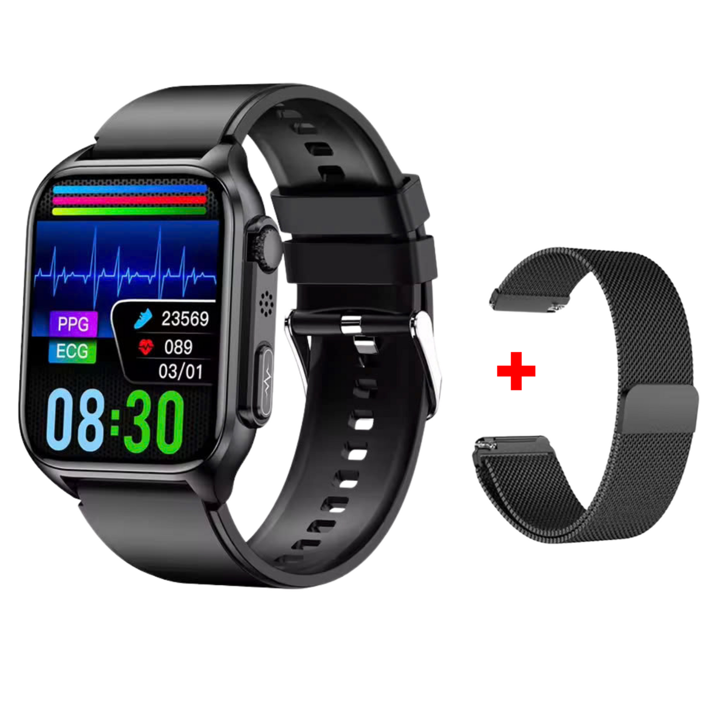 MedWatch™ Prime Ultra -  ECG Health Fitness Tracker Heart Rate Sleeping Monitor Smart Watch Waterproof IP67 Blood Glucose