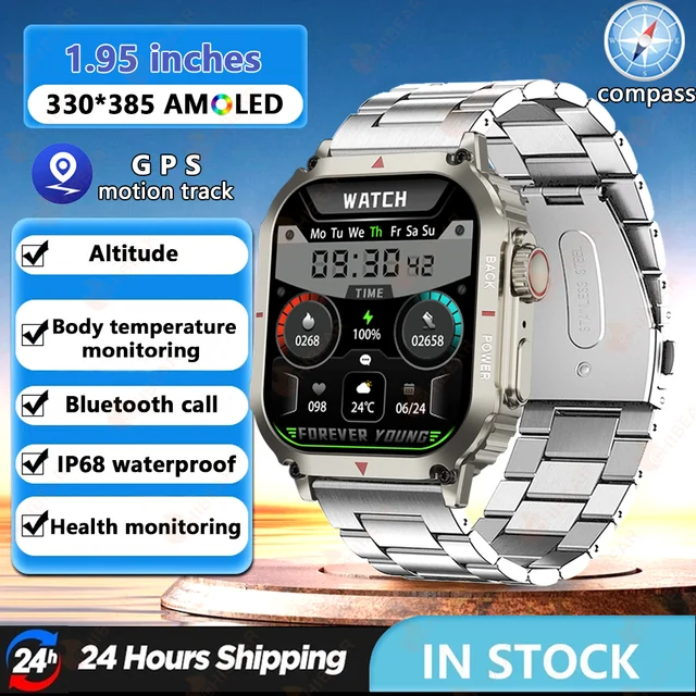MedWatch™ Regulus - Smart Watch Men AMOLED HD Screen Heart Rate Health Tracker Bluetooth Call IP68
