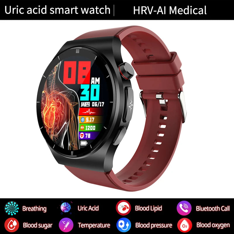 MedWatch™ PulseXplorer - Laser Treatment Smart Watch, Blood Sugar, Lipid and Uric Acid Medical Grade ECG+PPG Health Monitoring