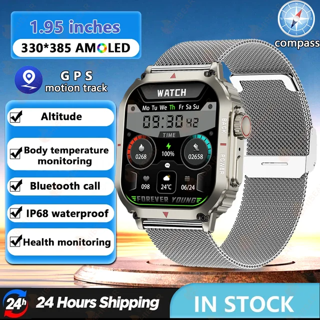 MedWatch™ Regulus - Smart Watch Men AMOLED HD Screen Heart Rate Health Tracker Bluetooth Call IP68