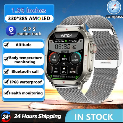 MedWatch™ Regulus - Smart Watch Men AMOLED HD Screen Heart Rate Health Tracker Bluetooth Call IP68