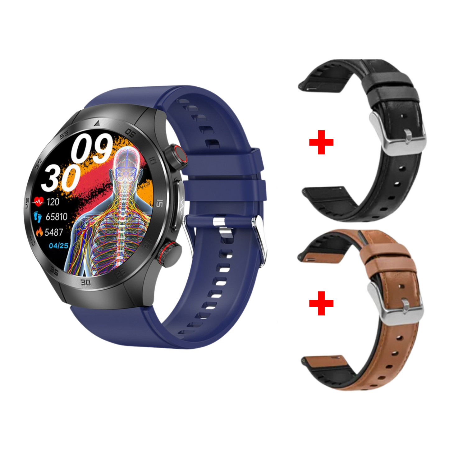 MedWatch™ HealthWave Max - Best Medical Diagnosis Smart Watch, Blood Lipids Uric Acid Blood Glucose watch, ECG+PPG Fitness Tracker