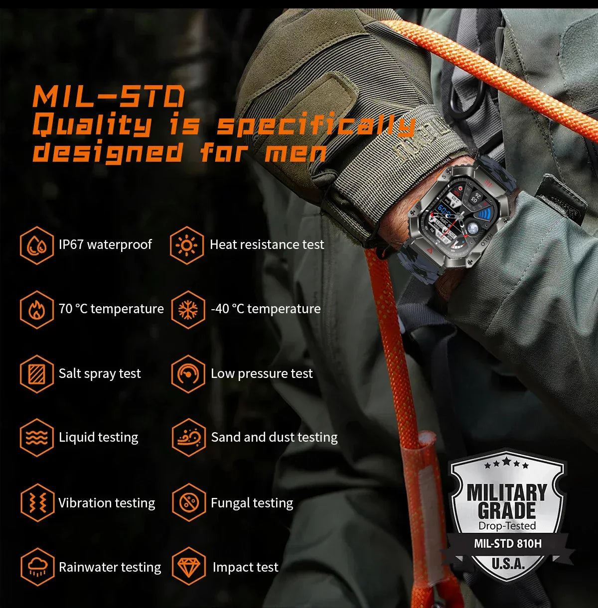 MedWatch™ Invictus Ultra -Watches Ip68 Waterproof Military Healthy Monitor AI Voice Bluetooth Call