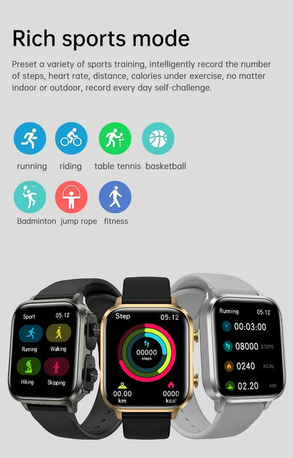 MedWatch™ Unite -Smart Watch With Bluetooth Earphone Waterproof, Touch Big Display Screen Best Relog Inteligente