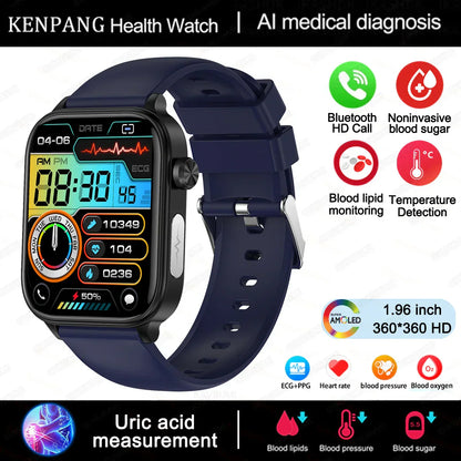 MedWatch™ Gunuine - Lipids Uric Acid Blood Glucose Monitoring Smart Watch, ECG+PPG Fitness Tracker