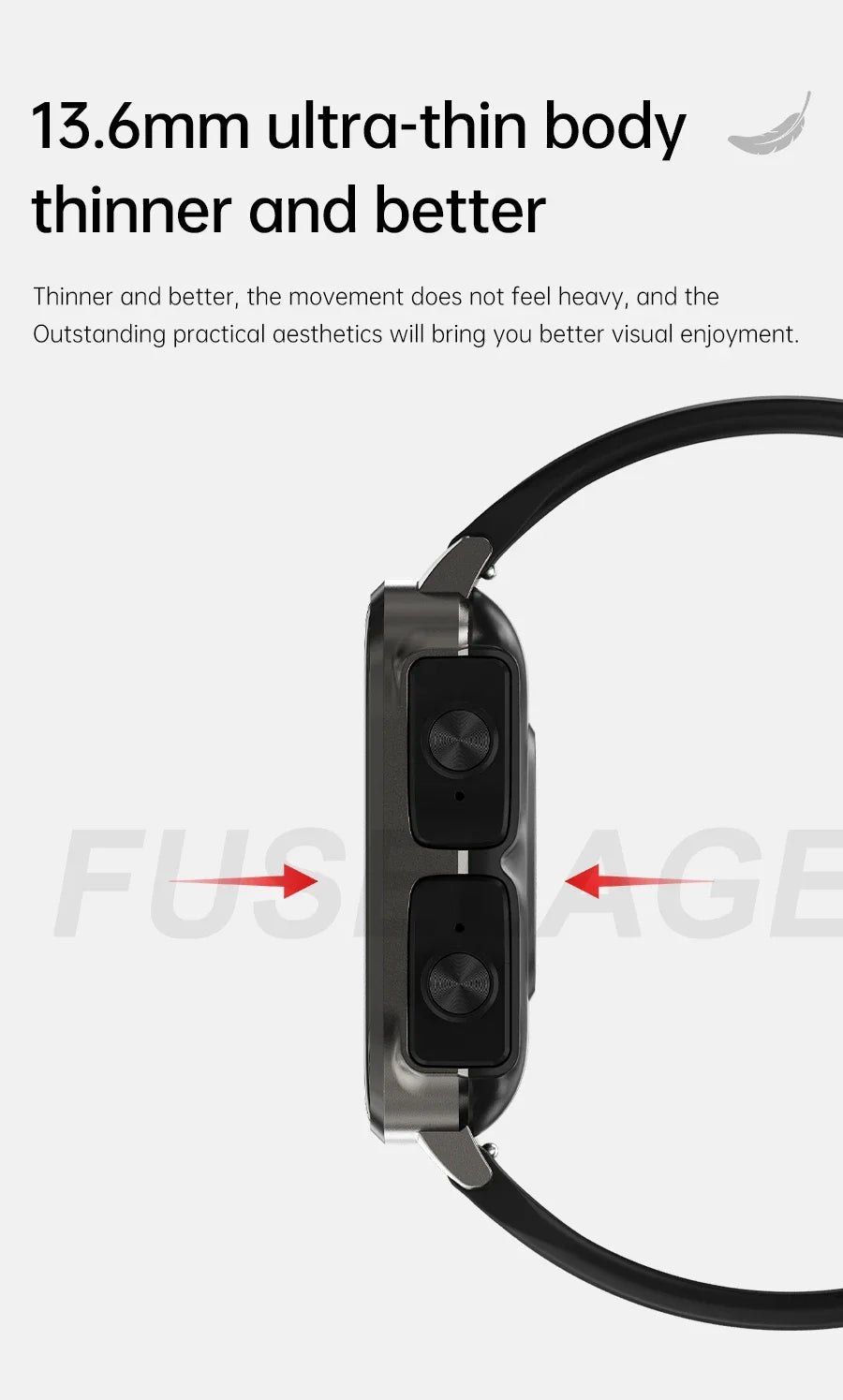 MedWatch™ Unite -Smart Watch With Bluetooth Earphone Waterproof, Touch Big Display Screen Best Relog Inteligente