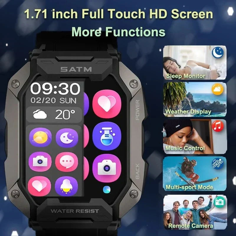 MedWatch™ Force - Smart Watch Men Bluetooth Full Touch Screen 5ATM Waterproof Watches Sports