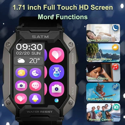 MedWatch™ Force - Smart Watch Men Bluetooth Full Touch Screen 5ATM Waterproof Watches Sports