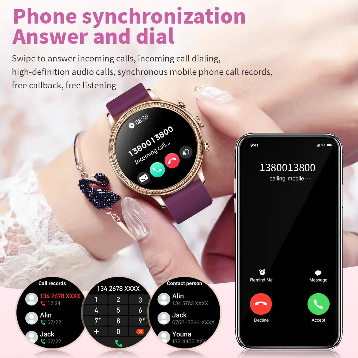 MedWatch™ Spectra - Smart Watches For Women Bluetooth Call Connected Phone Women Watch Health Monitor