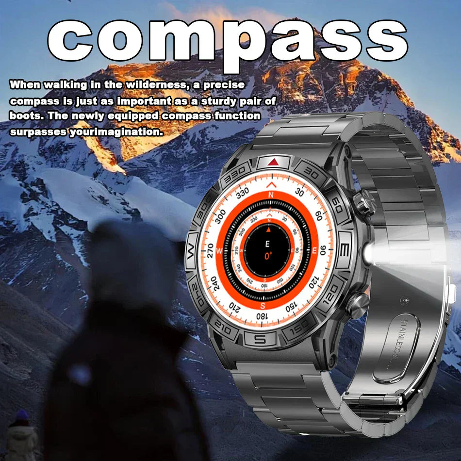 MedWatch™ Shield - Smart Watch Men Altitude Compass GPS Sports 1ATM Waterproof Watch Bluetooth Talk SmartWatches