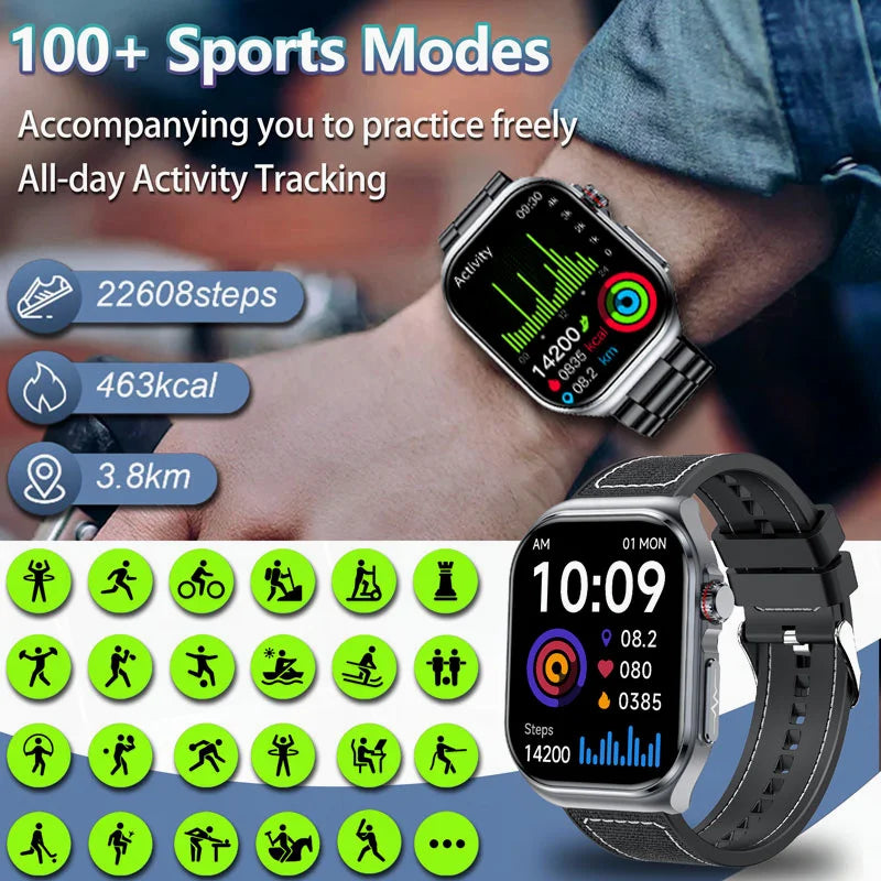 MedWatch™ Versa - New Uric Acid Blood Fat Smartwatch ECG Heart Rate Blood Pressure Blood Glucose Health Monitoring