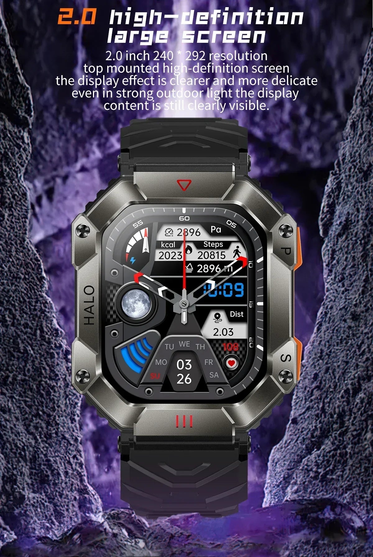 MedWatch™ Invictus Ultra -Watches Ip68 Waterproof Military Healthy Monitor AI Voice Bluetooth Call
