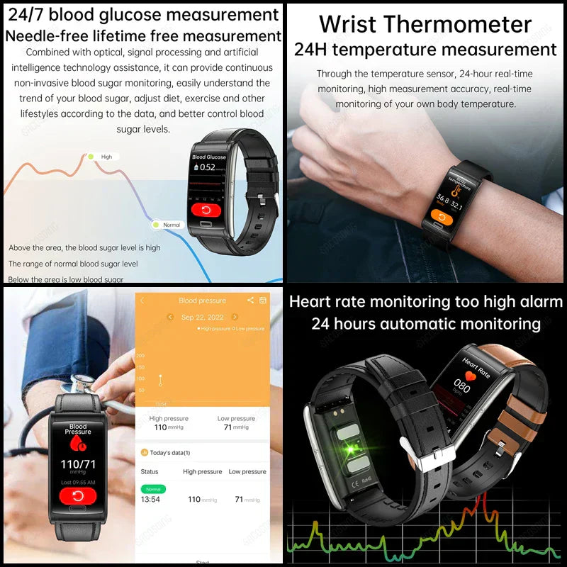 MedWatch™ Monitor Pro - Smart Watch ECG+PTT Blood Pressure Heart Rate Monitor Health Smart Bracelet