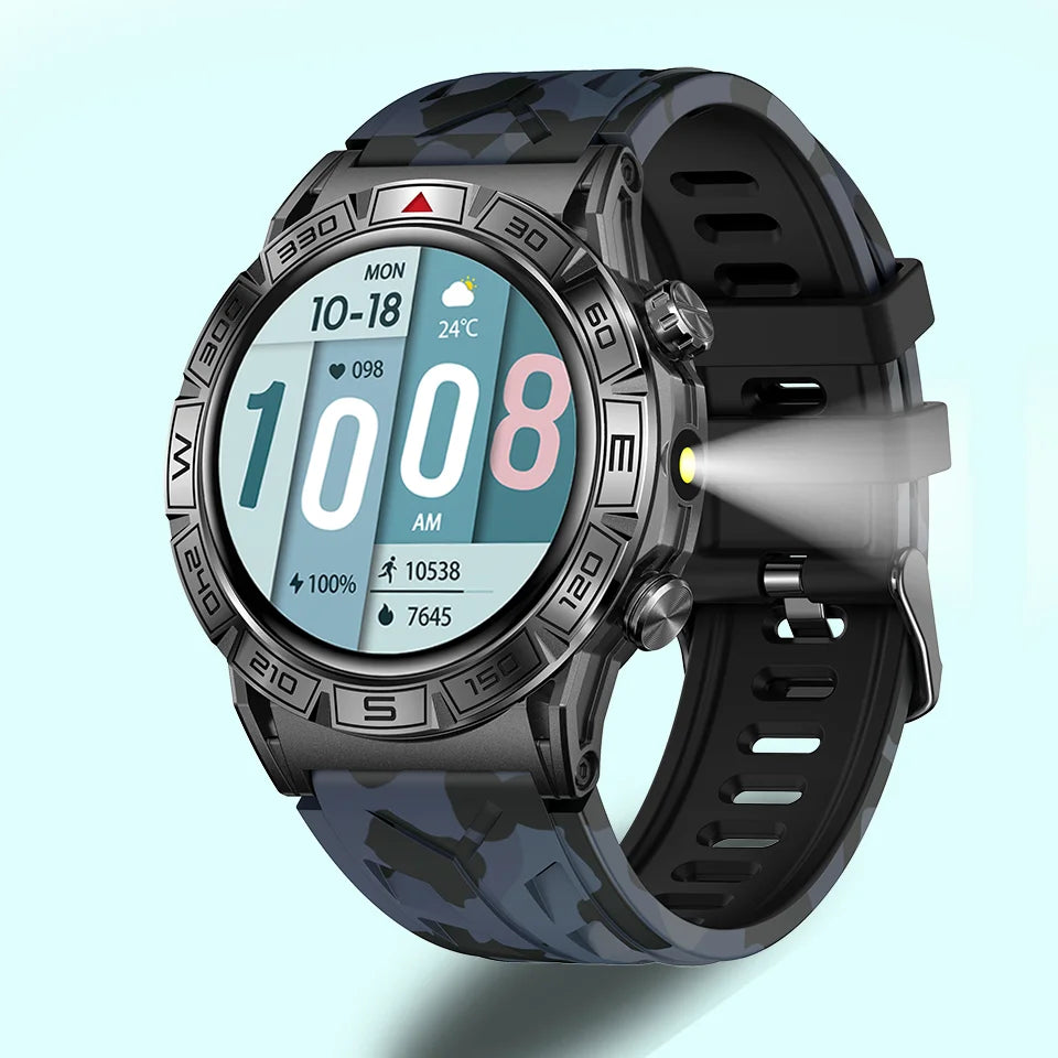 MedWatch™ Shield - Smart Watch Men Altitude Compass GPS Sports 1ATM Waterproof Watch Bluetooth Talk SmartWatches