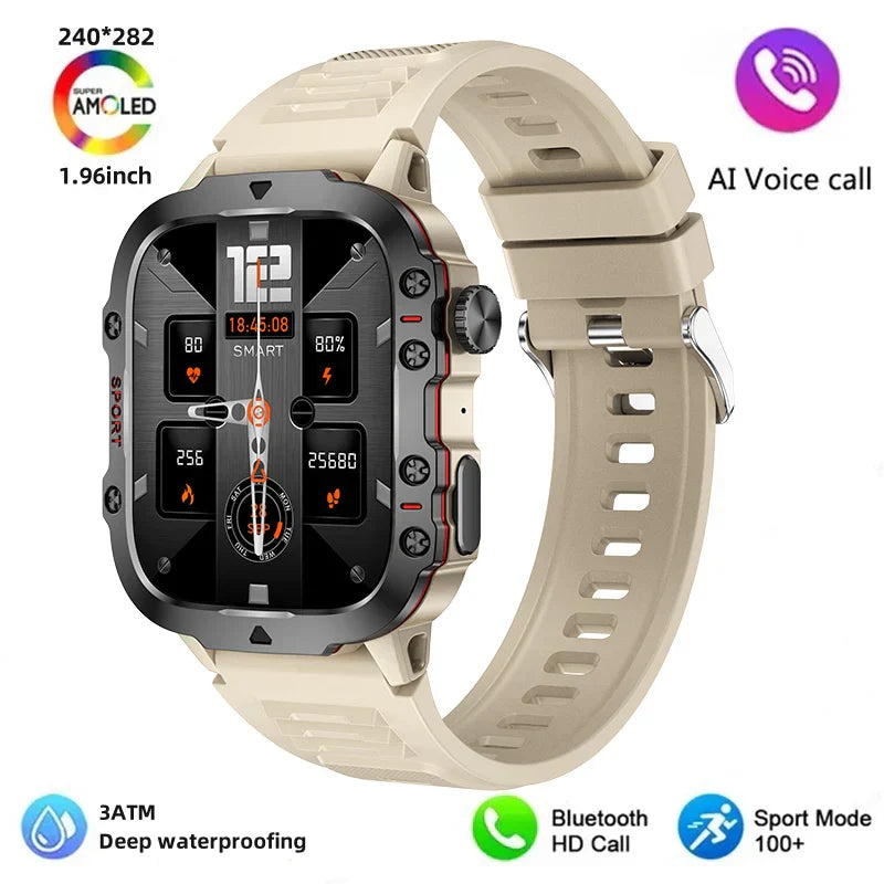 MedWatch™ Apache - New 420mAh large battery outdoor sports men's smartwatch 1.96 inches 240 * 282 multi sport mode 100