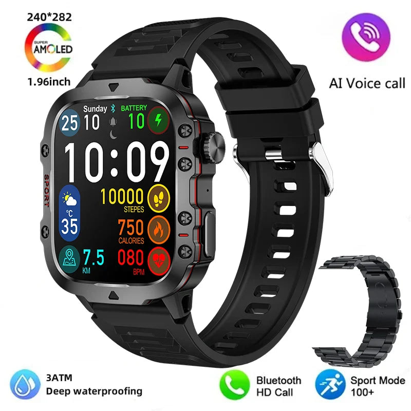 MedWatch™ Apache - New 420mAh large battery outdoor sports men's smartwatch 1.96 inches 240 * 282 multi sport mode 100