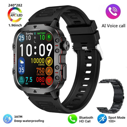 MedWatch™ Apache - New 420mAh large battery outdoor sports men's smartwatch 1.96 inches 240 * 282 multi sport mode 100