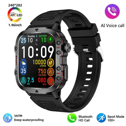 MedWatch™ Apache - New 420mAh large battery outdoor sports men's smartwatch 1.96 inches 240 * 282 multi sport mode 100