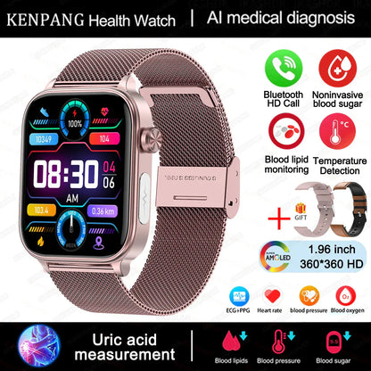 MedWatch™ Gunuine - Lipids Uric Acid Blood Glucose Monitoring Smart Watch, ECG+PPG Fitness Tracker