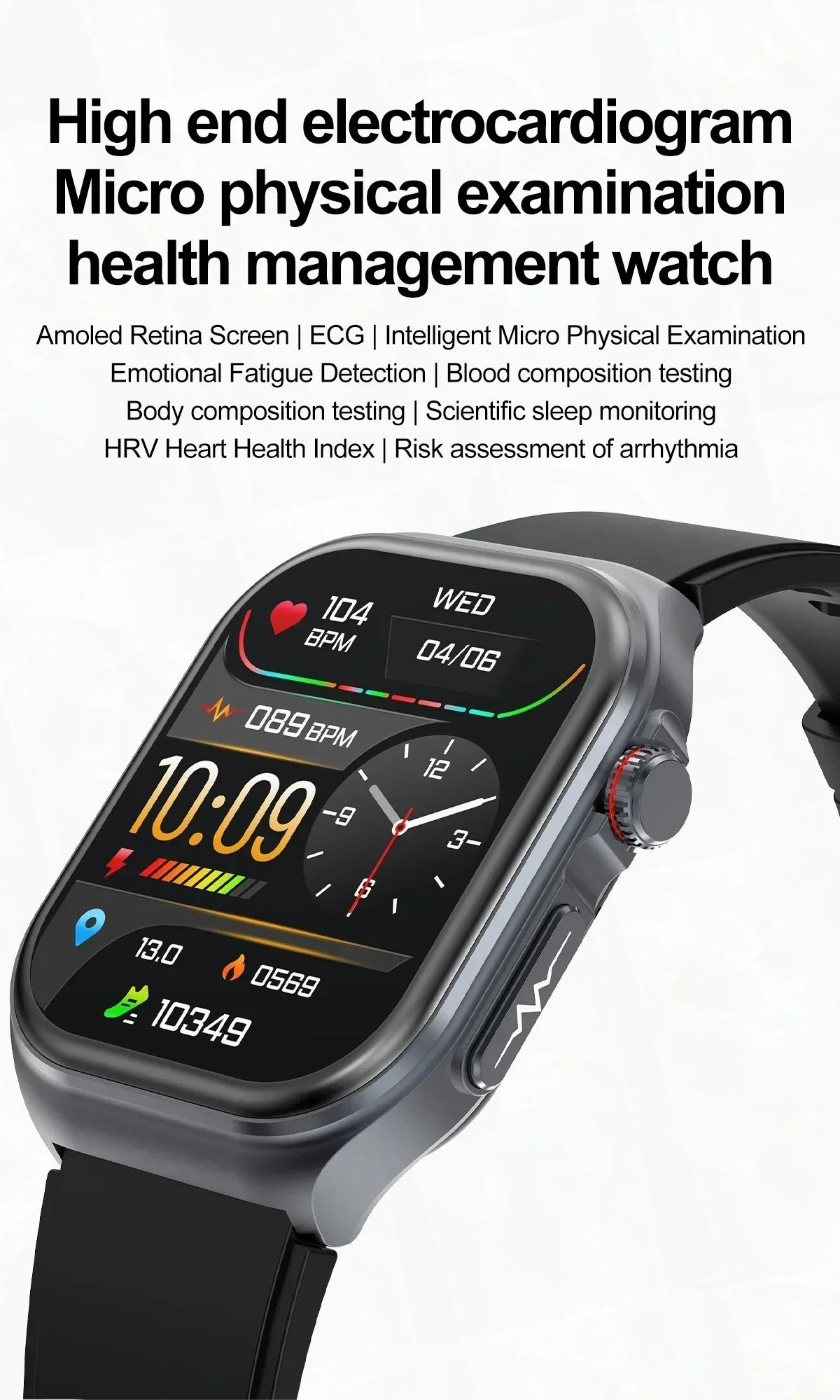 MedWatch™ Versa - New Uric Acid Blood Fat Smartwatch ECG Heart Rate Blood Pressure Blood Glucose Health Monitoring