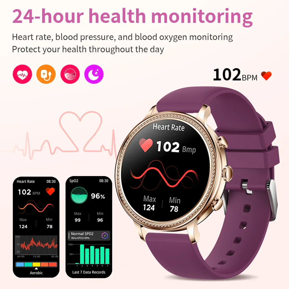 MedWatch™ Spectra - Smart Watches For Women Bluetooth Call Connected Phone Women Watch Health Monitor