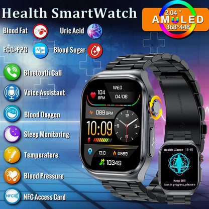 MedWatch™ Versa - New Uric Acid Blood Fat Smartwatch ECG Heart Rate Blood Pressure Blood Glucose Health Monitoring
