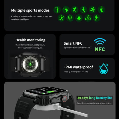 MedWatch™ Regulus - Smart Watch Men AMOLED HD Screen Heart Rate Health Tracker Bluetooth Call IP68