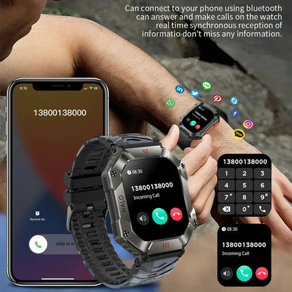 MedWatch™ Invictus Ultra -Watches Ip68 Waterproof Military Healthy Monitor AI Voice Bluetooth Call