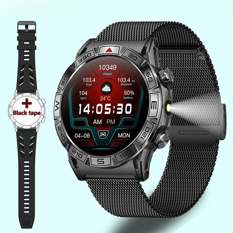 MedWatch™ Shield - Smart Watch Men Altitude Compass GPS Sports 1ATM Waterproof Watch Bluetooth Talk SmartWatches