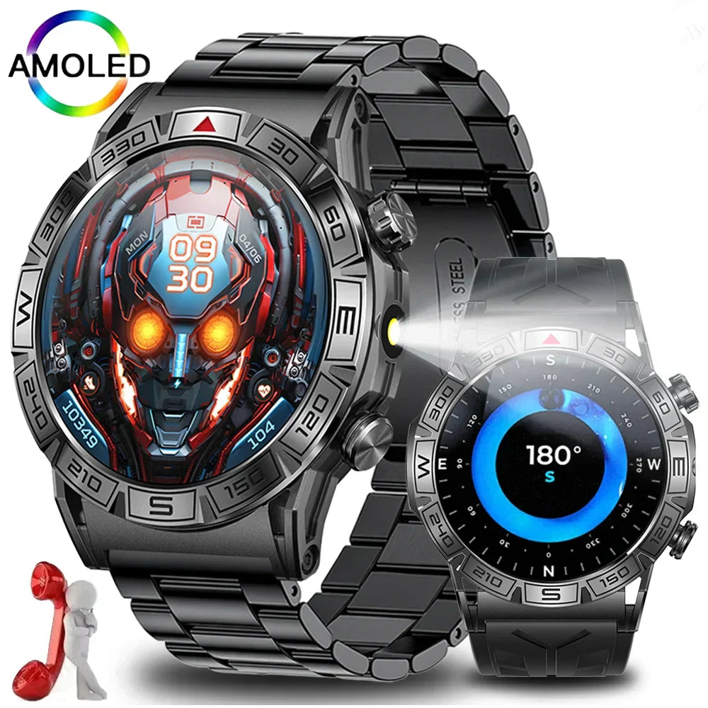 MedWatch™ Shield - Smart Watch Men Altitude Compass GPS Sports 1ATM Waterproof Watch Bluetooth Talk SmartWatches