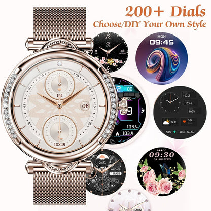 MedWatch™ Aurora - Fashion Smart Watch for Women Lady Health Monitoring 1.27inch Screen IP67 Waterproof BT Calling