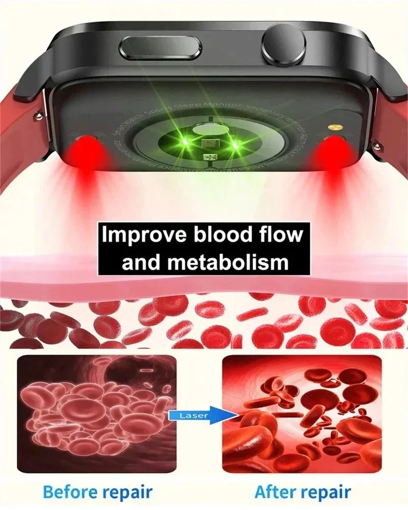 MedWatch™ Pura - Laser therapy health smart watch for men's uric acid, blood lipids, blood pressure, intelligent
