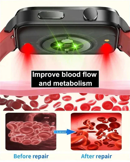 MedWatch™ Pura - Laser therapy health smart watch for men's uric acid, blood lipids, blood pressure, intelligent