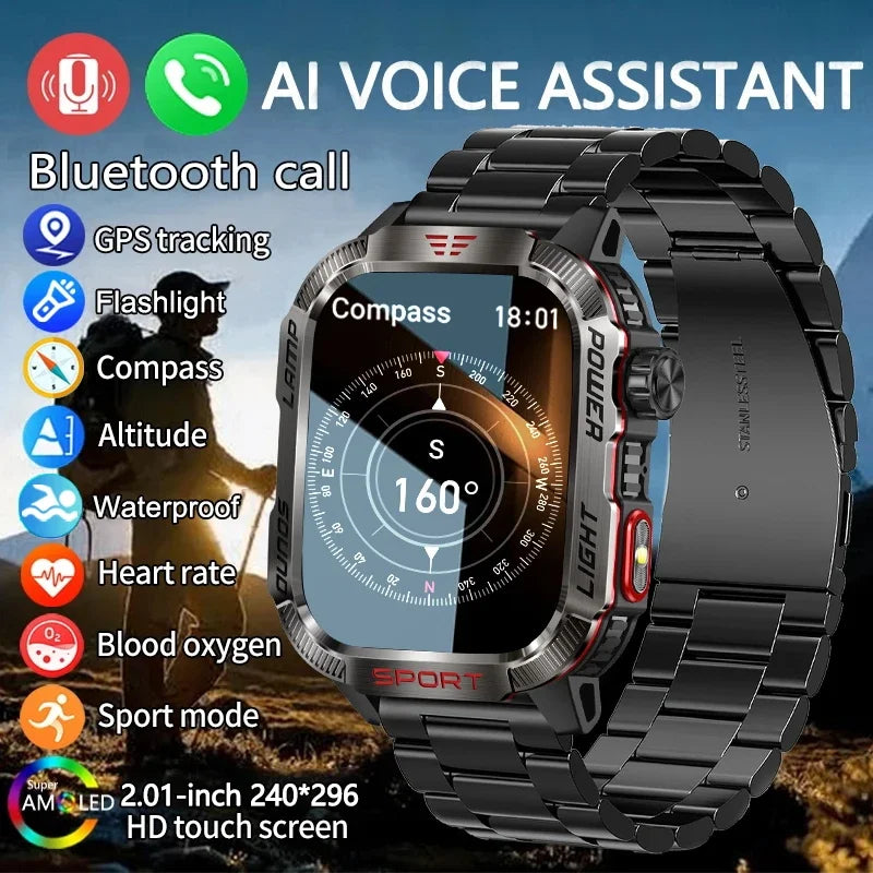 MedWatch™ Endurance - Smart Watch Men 1.96 inch GPS Compass IP68 Bluetooth call Outdoor Sports Fitness Tracker Smartwatch