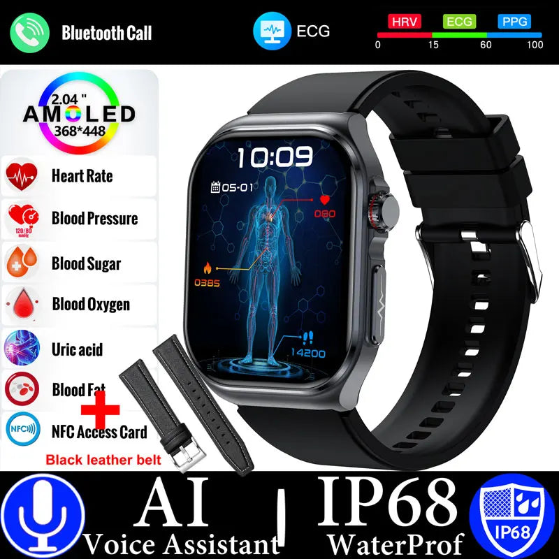 MedWatch™ Versa - New Uric Acid Blood Fat Smartwatch ECG Heart Rate Blood Pressure Blood Glucose Health Monitoring