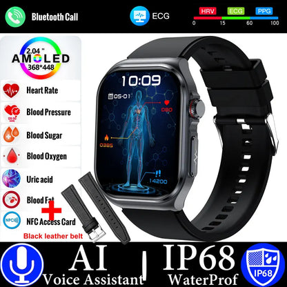 MedWatch™ Versa - New Uric Acid Blood Fat Smartwatch ECG Heart Rate Blood Pressure Blood Glucose Health Monitoring