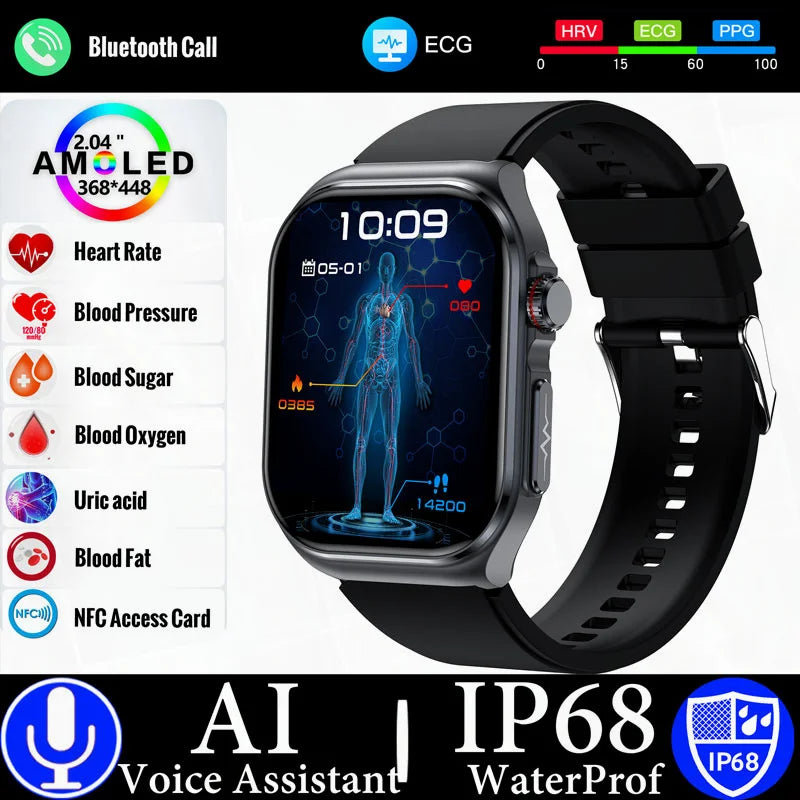 MedWatch™ Versa - New Uric Acid Blood Fat Smartwatch ECG Heart Rate Blood Pressure Blood Glucose Health Monitoring