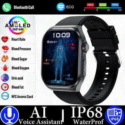 MedWatch™ Versa - New Uric Acid Blood Fat Smartwatch ECG Heart Rate Blood Pressure Blood Glucose Health Monitoring