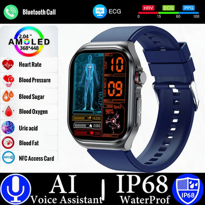 MedWatch™ Versa - New Uric Acid Blood Fat Smartwatch ECG Heart Rate Blood Pressure Blood Glucose Health Monitoring