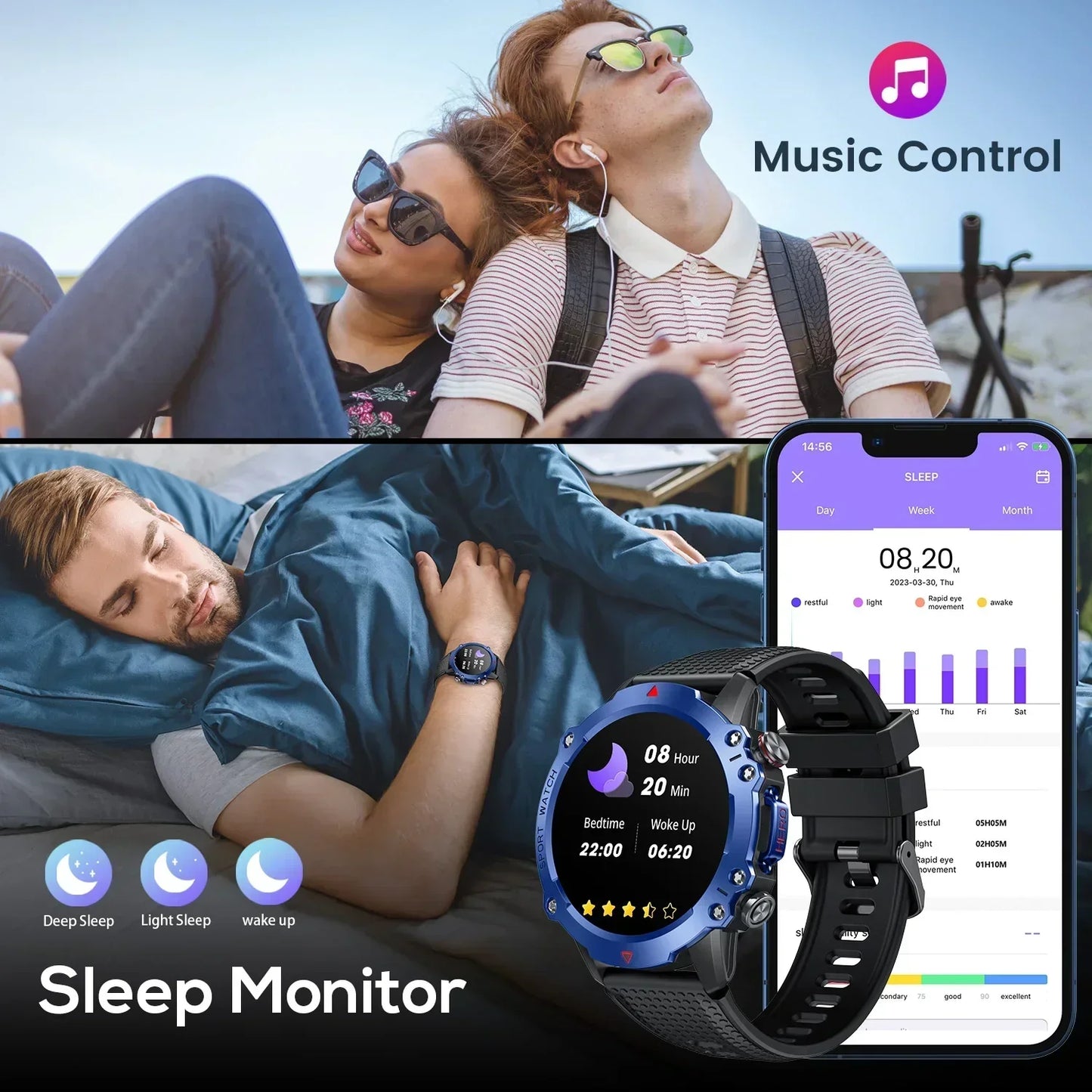 MedWatch™ Vertix - Wireless Calling Smart Watch Men Health Monitoring 450mAh Waterproof Smart Notifications Smart Watch Women