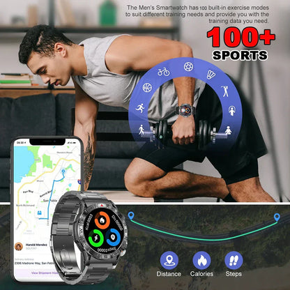 MedWatch™ Shield - Smart Watch Men Altitude Compass GPS Sports 1ATM Waterproof Watch Bluetooth Talk SmartWatches