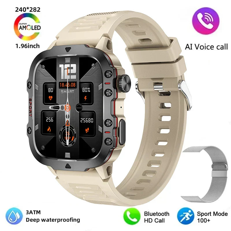 MedWatch™ Apache - New 420mAh large battery outdoor sports men's smartwatch 1.96 inches 240 * 282 multi sport mode 100