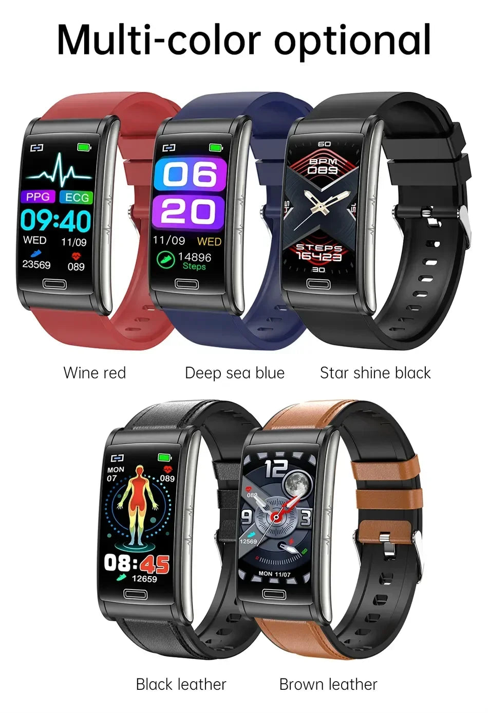 MedWatch™ Monitor Pro - Smart Watch ECG+PTT Blood Pressure Heart Rate Monitor Health Smart Bracelet